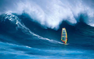 Extreme Sports Windsurfing Giant Waves Wallpaper