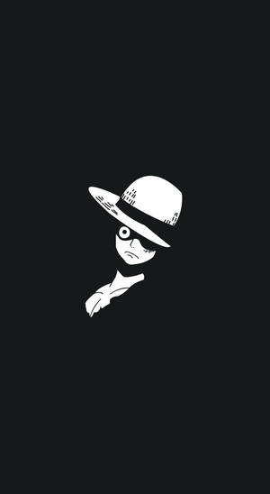 Face Of Luffy Black And White Wallpaper