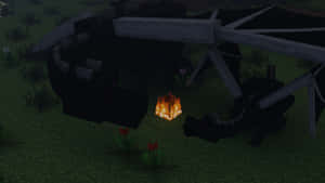 Face The Ender Dragon And Prove Your Strength In Minecraft Wallpaper