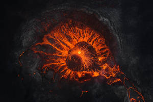 Fagradalsfjall Volcano Eruption Forms Eye Of Sauron Wallpaper