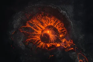 Fagradalsfjall Volcano Eruption Forms Eye Of Sauron Wallpaper