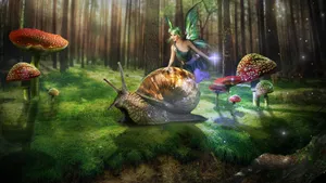 Fairy Grunge Snail Friend Wallpaper