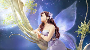 Fairy Under The Moon Wallpaper