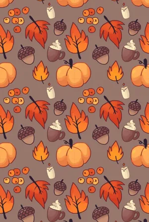 Fall Halloween Iphone Orange Pattern Wallpaper