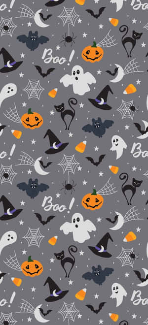 Fall Halloween Iphone Spooky Pattern Wallpaper