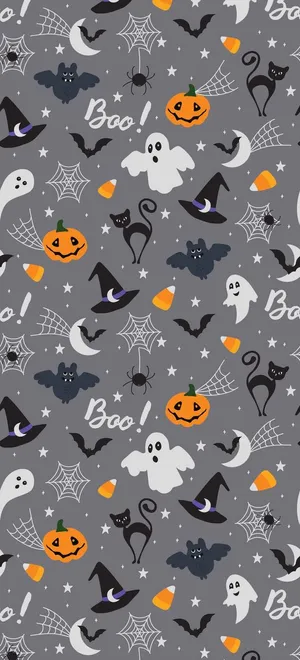 Fall Halloween Iphone Spooky Pattern Wallpaper