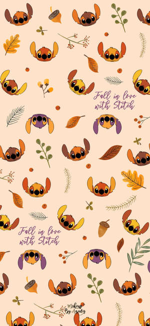 Fall Lilo And Stitch Iphone Pattern Wallpaper
