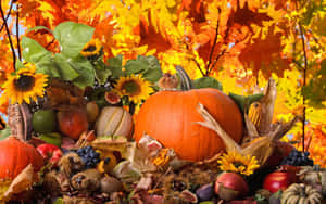 Fall Thanksgiving Cornucopia Wallpaper