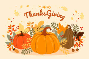 Fall Thanksgiving Three Pumpkins Wallpaper