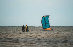 Fallen Windsurfing Sail Wallpaper