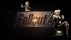 Fallout 4 4k Title Card With Vault Boy Wallpaper