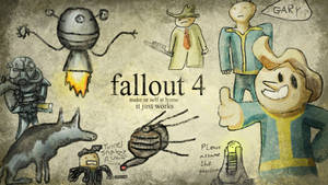 Fallout 4 Kid Drawn Characters Wallpaper