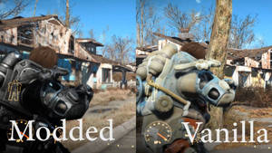 Fallout 4 Modded Vs Vanilla Power Armor Wallpaper