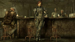 Fallout Post Apocalyptic Bar Scene Wallpaper