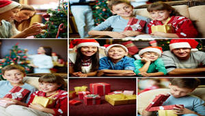 Family Christmas Collage Wallpaper