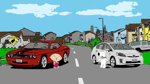 Family Guy Stewie And Brian Cars Wallpaper
