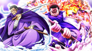 Famous Samurai Issho Fujitora Standing Atop A Mountain Wallpaper