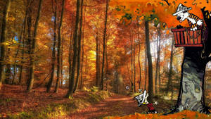 Fan Art Calvin And Hobbes In The Forest Wallpaper
