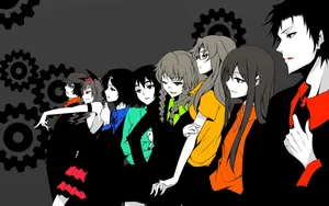 Fan Art Steins Gate Characters And Gear Wheels Wallpaper