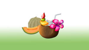 Fancy Coconut Juice And Melons Wallpaper