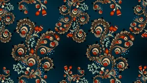 Fancy Paisley Pattern Blue Wallpaper