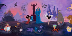 Fantasia Enchanted Musical Characters Wallpaper