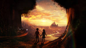 Fantasy Art Forest Kids Wallpaper