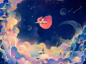 Fantasy Flying City Dream Wallpaper