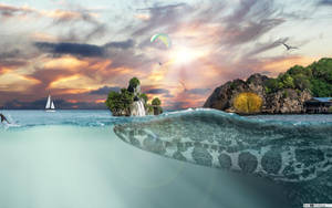 Fantasy Island With Hidden Images Wallpaper