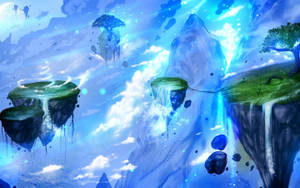 Fantasy Islands In Translucent Blue Light Wallpaper