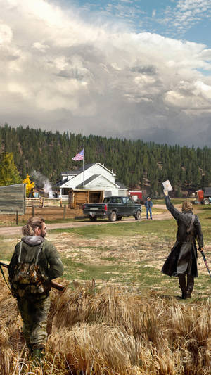 Far Cry 5 Enemies On Farm Iphone Wallpaper