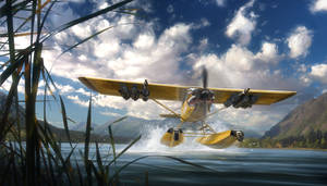 Far Cry 5 Yellow Seaplane Wallpaper