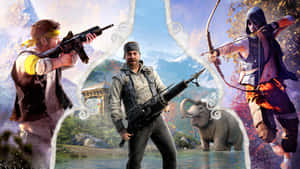 Far Cry Characters With Weapons Wallpaper