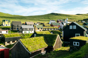 Faroe Islands Village Houses Wallpaper