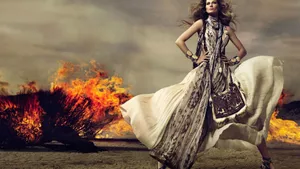 Fashion Girl On Fire Wallpaper