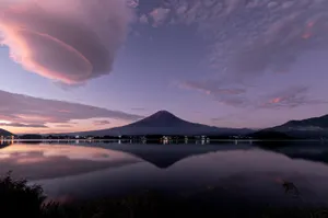 Fat Clouds Above Mount Fuji Wallpaper