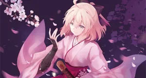 Fate Koha Ace Okita Souji Sakura Anime Girl Wallpaper