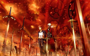 Fate/stay Night Red Swords Wallpaper