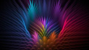 Feather-like Colorful Abstract Art Wallpaper
