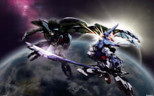 Featuring The Intense Action Of Gundam 4k Wallpaper