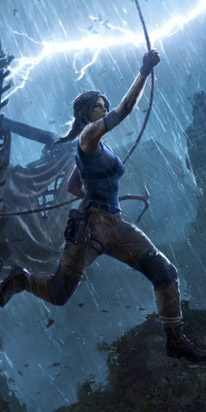 Feel Like A Tomb Raider Anywhere With Lara Croft's Iphone Wallpaper