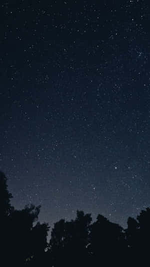 Feel The Magic Of The Night Sky: Moon And Stars Phone Wallpaper