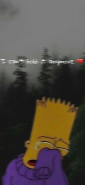 Feel The Pain Of Loneliness With Sad Bart Simpson Wallpaper
