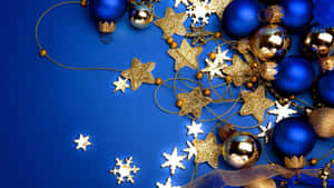 Feel The Peace And Tranquility Of The Season With This Beautiful, Blue Christmas. Wallpaper