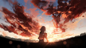Feel The Peacefulness Of This Anime Sunset. Wallpaper