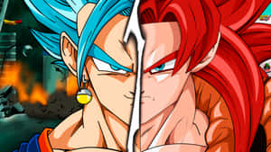 Feel The Power Of The Combined Strength Of Gogeta And Vegito Wallpaper