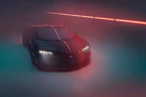 Feel The Rush With The Neon Bugatti Wallpaper