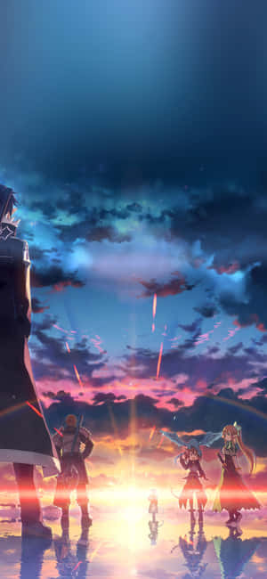 Feel The Serenity Of The Anime Sunset Wallpaper