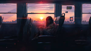 Feeling Alone In Train Wallpaper
