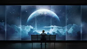 Feeling Alone View Of Moon Wallpaper